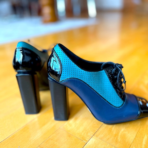 Escada Heeled Loafers - Blue/Black 36 - Picture 1 of 4